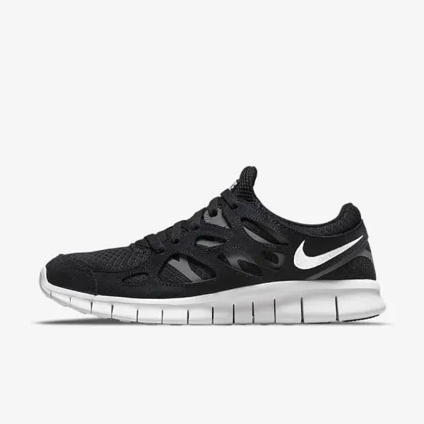 nedsaenket Nike Free Run 2 Sneakers Herre Sort Morkegra Hvide NK154EDU 2024 Sneakers NIKE spesialbutikk